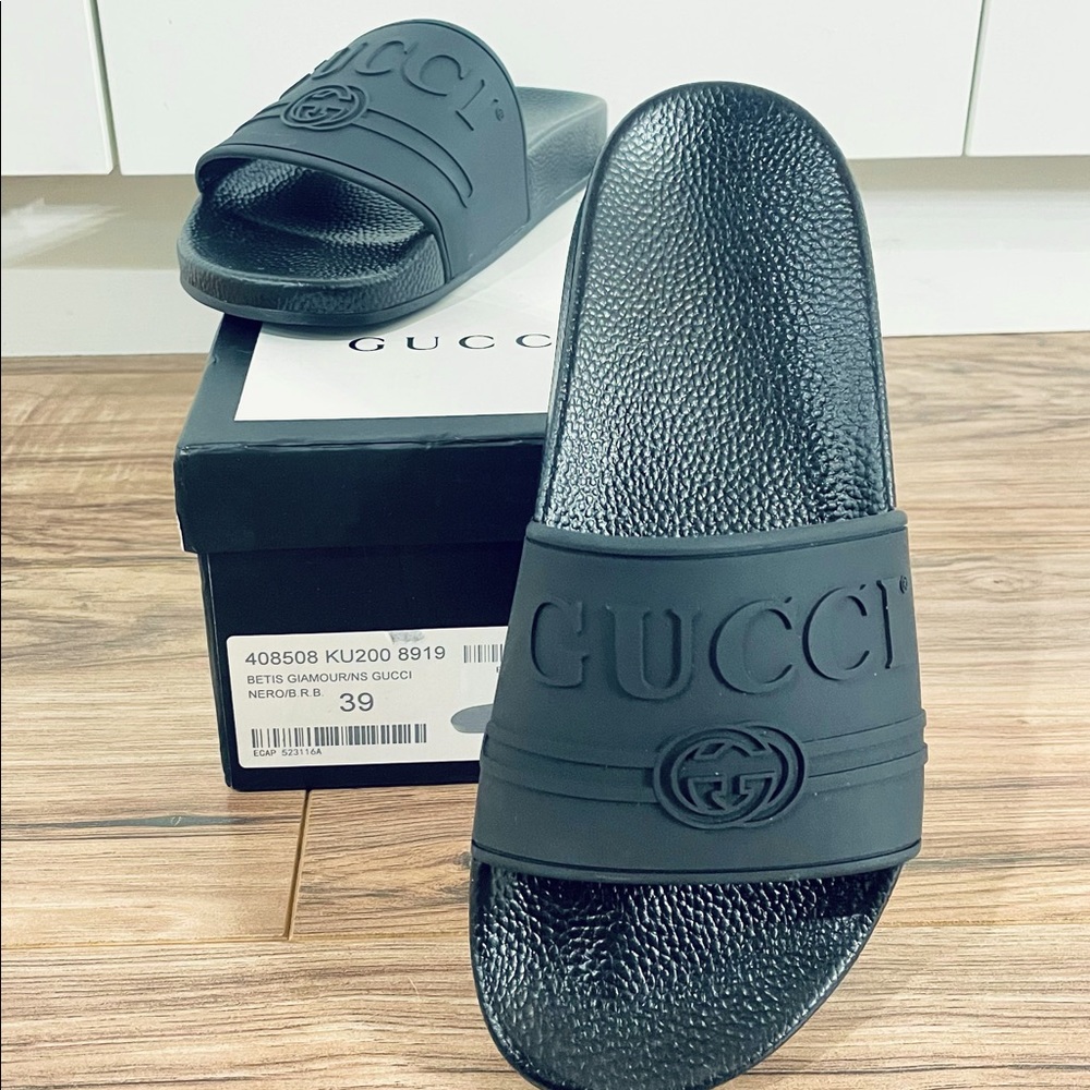 Gucci Black Slide Sandals